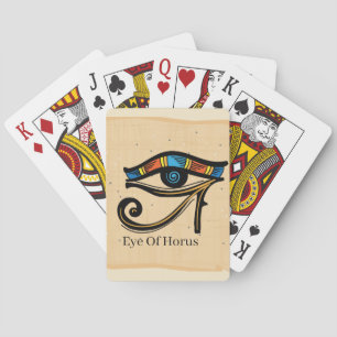 Öga i Horus på papyrus, egyptiska hieroglyfer Casinokort
