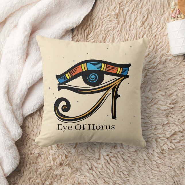 Öga i Horus på papyrus, egyptiska hieroglyfer Kudde (Filt)