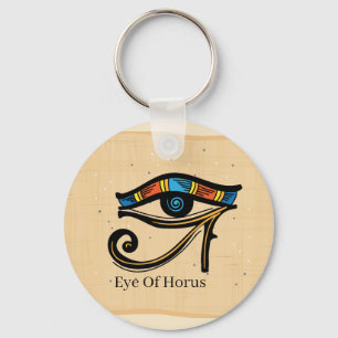 Öga i Horus på papyrus, egyptiska hieroglyfer Nyckelring