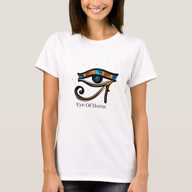Öga i Horus på papyrus, egyptiska hieroglyfer T Shirt (Framsida)