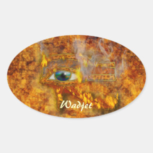 Öga i Horus Wadjet Egyptian Art Stickers Ovalt Klistermärke