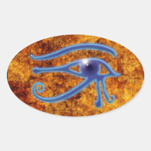 ÖGA i HORUS Wadjet Egyptian Art Stickers Ovalt Klistermärke