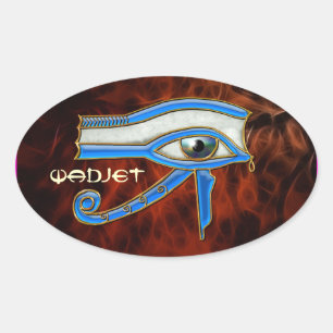 ÖGA i HORUS Wedjit Wadjet Egyptian Art Stickers Ovalt Klistermärke