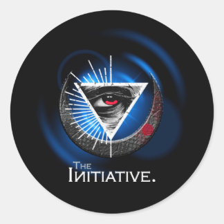Öga i initiativet Blue Art Sticker Runt Klistermärke