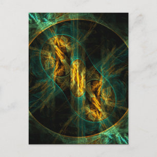 Öga i Jungle Abstrakt Art Postcard Vykort