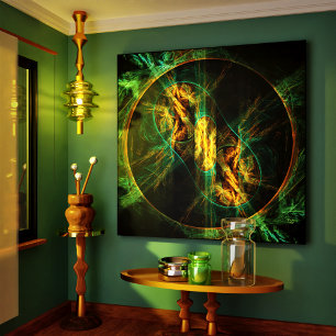 Öga i Jungle Abstrakt Art Wrapped Canvas