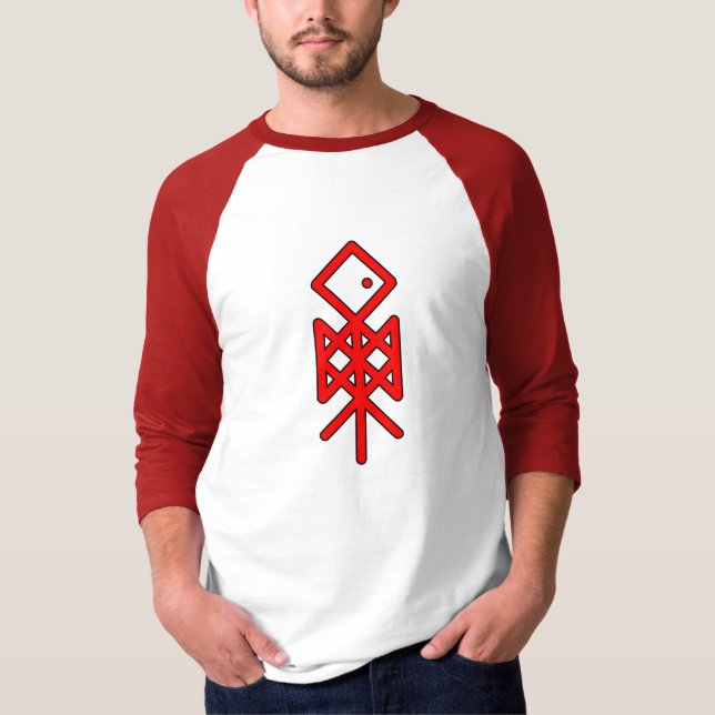 Öga i Odin Viking Bindrune 3/4 Sleeve Raglan T Shirt (Framsida)