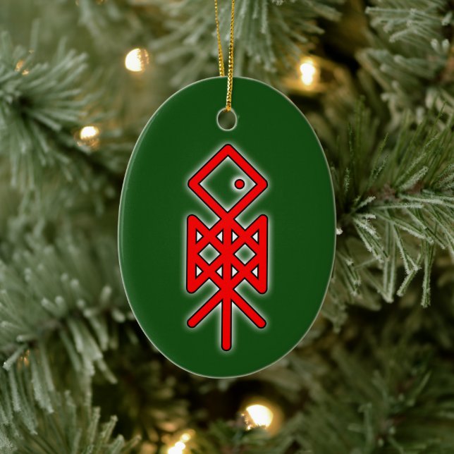 Öga i Odin Viking Bindrune Yule Ceramic Ornament (Träd)