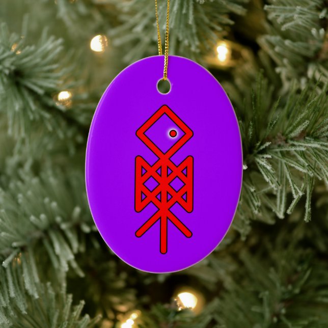 Öga i Odin Viking Bindrune Yule Ceramic Ornament (Träd)