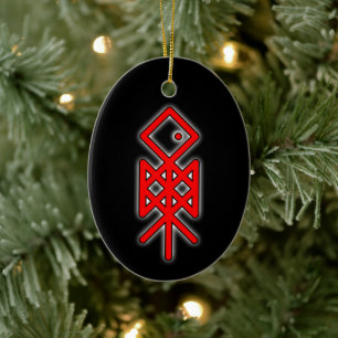 Öga i Odin Viking Bindrune Yule Ceramic Ornament