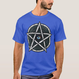 Öga i Pentagram for Protection Marble T Shirt