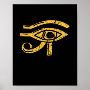 Öga i Ra Re Egyptian Hieroglyphics Egypten Pyramid Poster