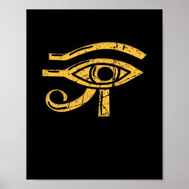 Öga i Ra Re Egyptian Hieroglyphics Egypten Pyramid Poster (Framsidan)