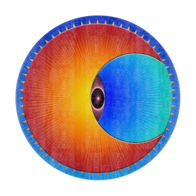 Öga i Sol-rund glasstyckningsanläggning (Framsidan)