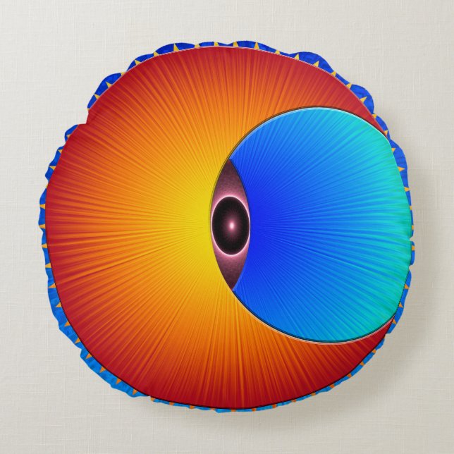 Öga i Sol-rundan Rund Kudde (Framsidan)