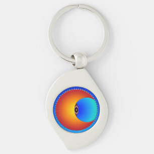 Öga i Sol Swirl-nyckelkedjan Swirl Silverfärgad Nyckelring