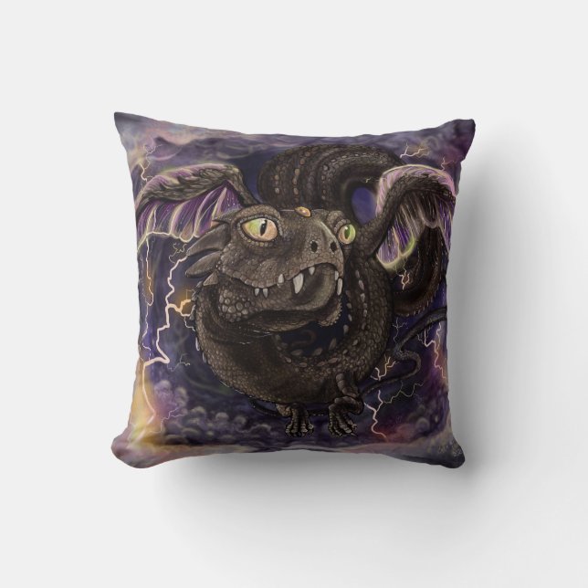 Öga i Stormen Dragon Dekorativ kudde (Framsida)