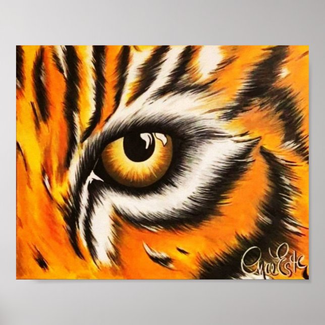 Öga i Tiger 8x10 Print Art av Noel Estes Poster (Framsidan)