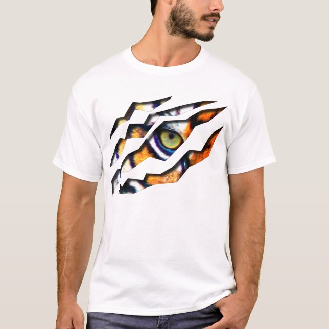 Öga i tigern genom Tee Shirt (Framsida)