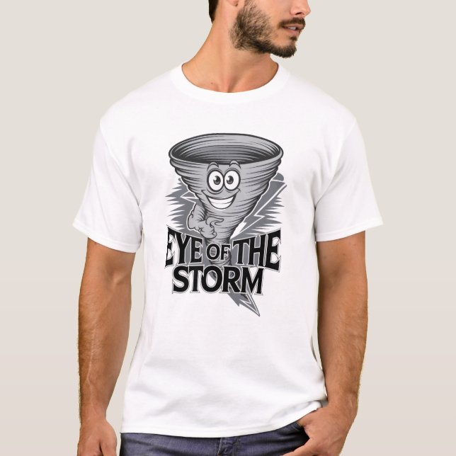 Öga i Tornadot Storm Funny T Shirt (Framsida)