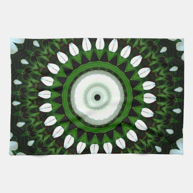 Öga i Vita Magnolia Kökshandduk (Horisontell)