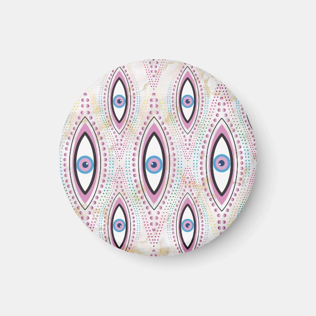 Öga Illustrerad hjärtfärgad Magnet (Framsidan)