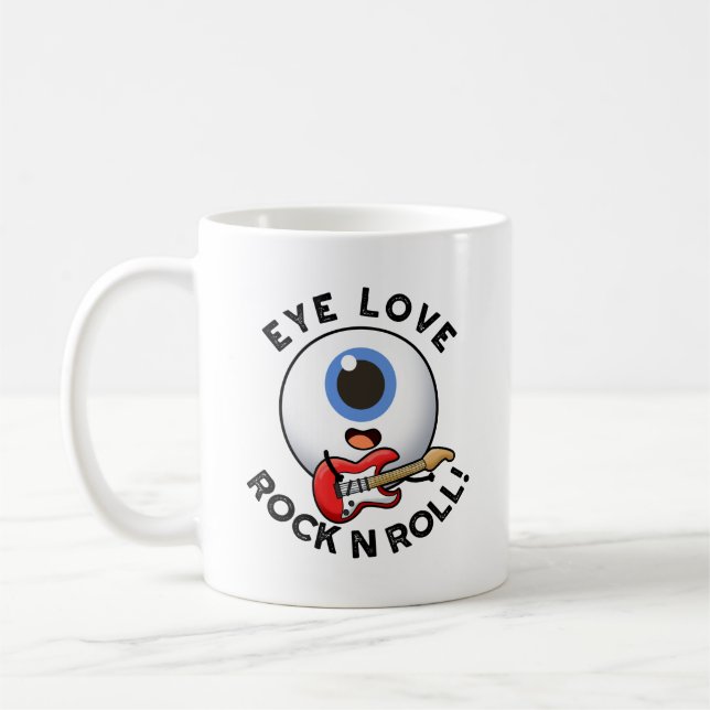 Öga Kärlek Rock and roll Funny Eyeball Pun Kaffemugg (Vänster)