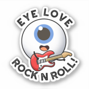 Öga Kärlek Rock and roll Funny Eyeball Pun Klistermärken