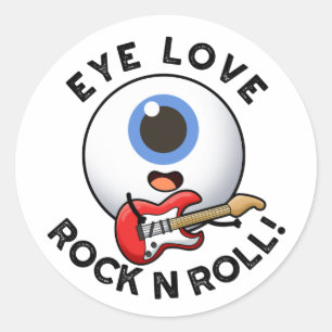Öga Kärlek Rock and roll Funny Eyeball Pun Runt Klistermärke