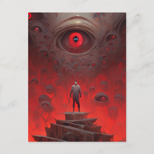 Öga Kreator Surreal Horror Art Vykort (Framsida)