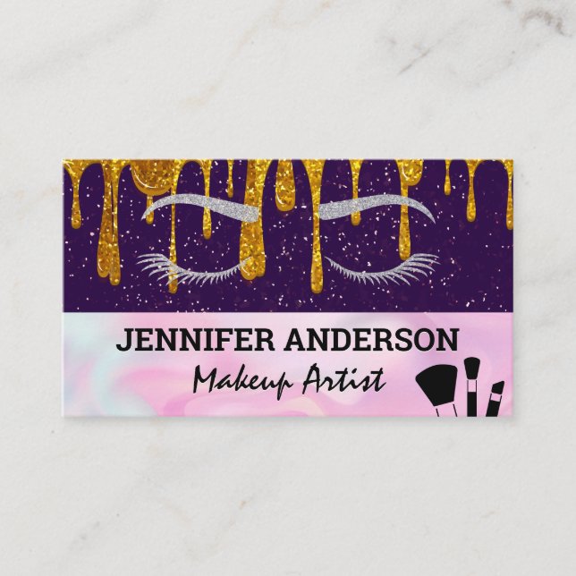 Öga Lash | Drivning i Glitter | Makeup-penslar Lojalitetskort (Framsida)