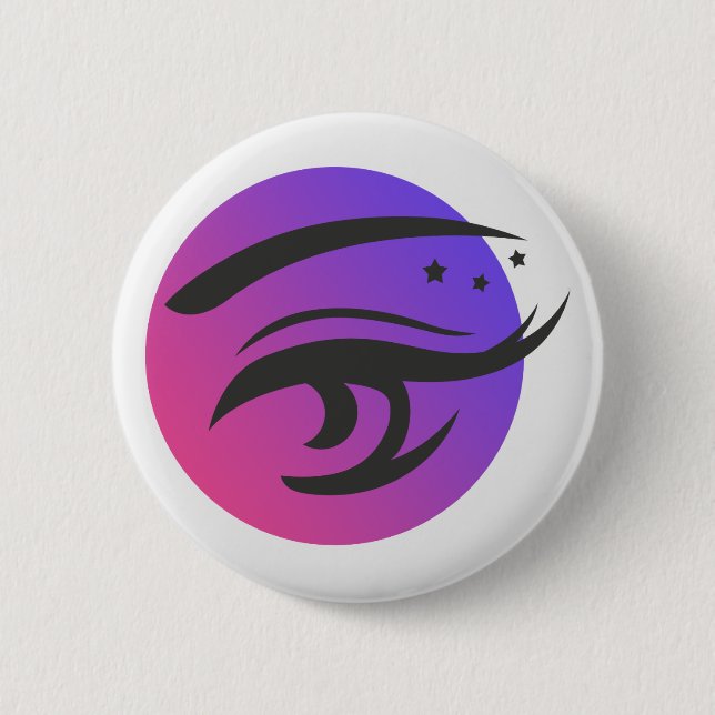 Öga Lash Makeup Artist Logotyp Round Button Knapp (Framsida)