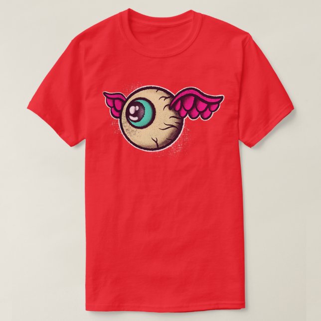 Öga med Vingar Tattoo Stil Art T Shirt (Design framsida)