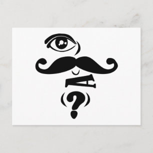 Öga Mustache U en fråga Vykort