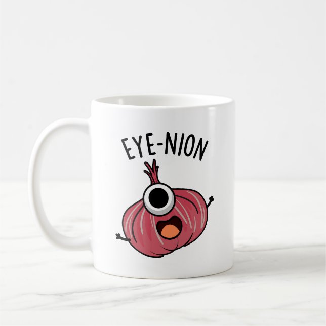 Öga-nion Funny Onion Pun Kaffemugg (Vänster)