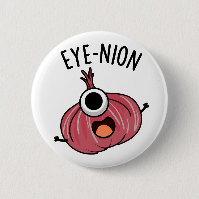 Öga-nion Funny Onion Pun Knapp (Framsida)