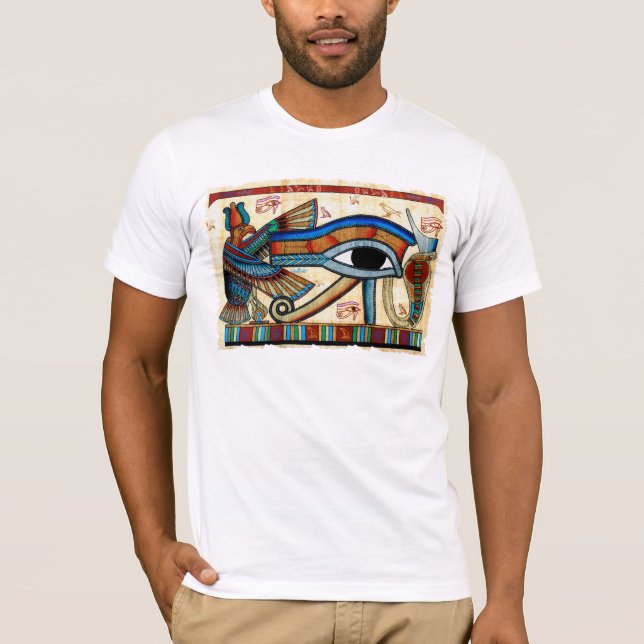 "Öga of Horus" Wadjet White T-Shirt (Framsida)
