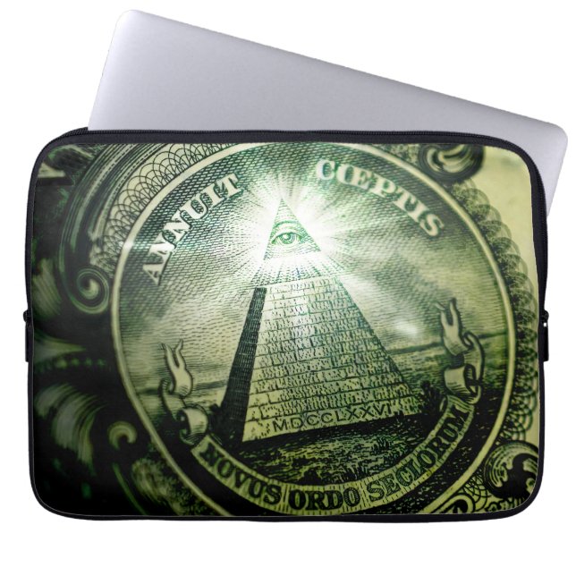 "Öga of Providence" Money Pyramid Laptop Fodral (Framsidan)