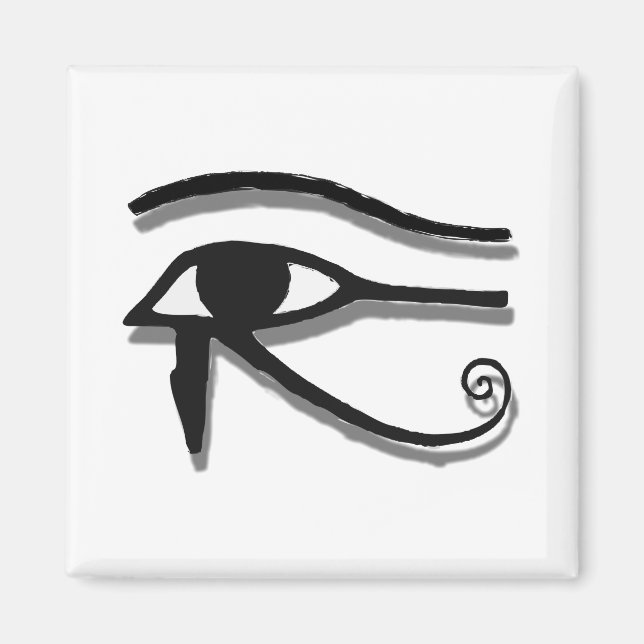 Öga om den egyptiska symbolen Horus Bläck Teckning Magnet (Framsidan)