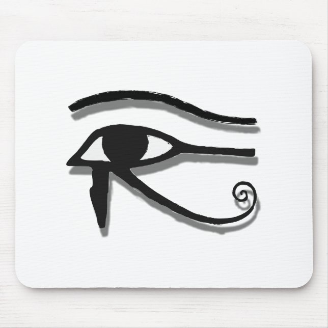 Öga om den egyptiska symbolen Horus Bläck Teckning Musmatta (Framsidan)
