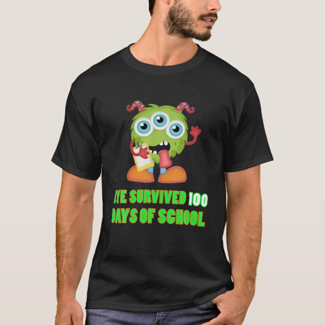 Öga Överlevt 100 skoldagar T Shirt (Framsida)