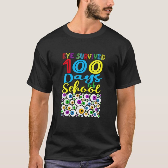 Öga Överlevt 100 skoldagar T Shirt (Framsida)
