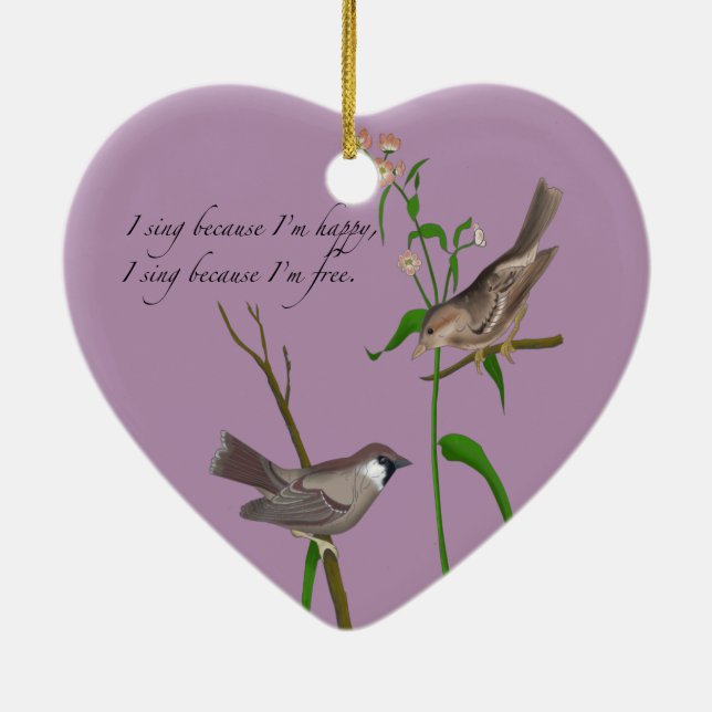 Öga på Sparrow Julgransprydnad Keramik (Baksidan)