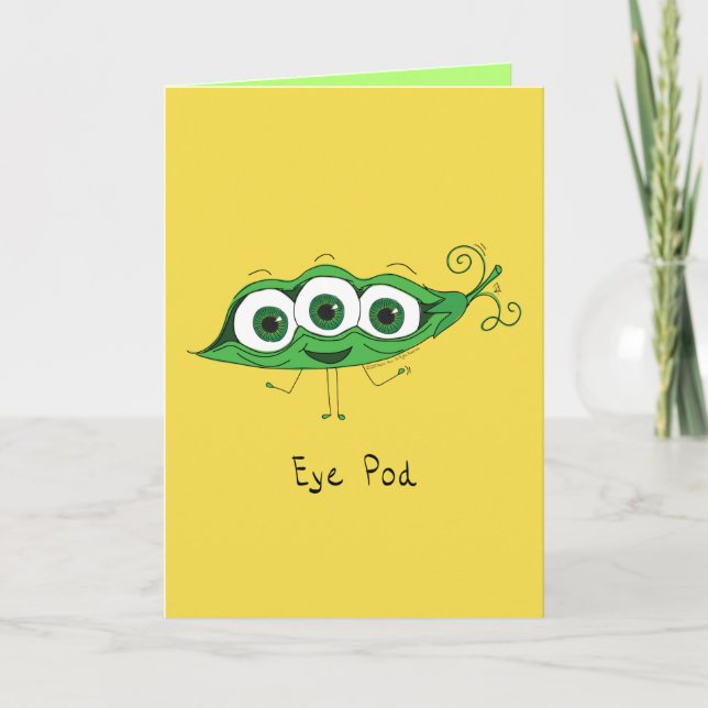 Öga Pod - Pea-Pod med Eyebollar-hälsningskort Kort (Framsida)