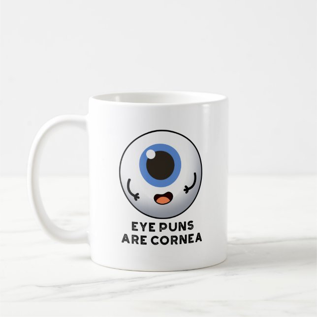 Öga Puns är Cornea Funny Body Pun Kaffemugg (Vänster)