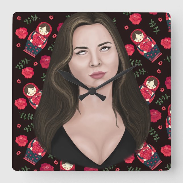 Öga Roll Fyrkantig Klocka (Framsida)