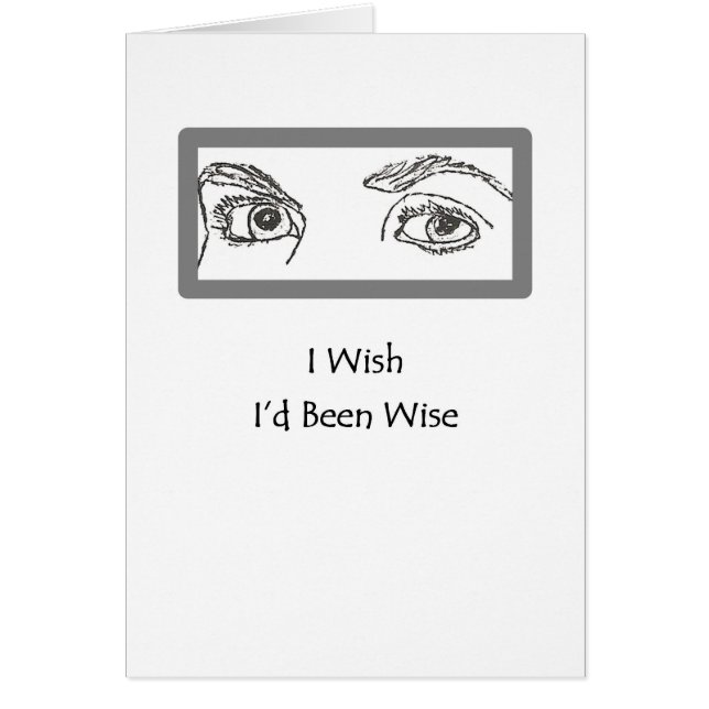 Öga säger allt. hälsningskort (Framsidan)