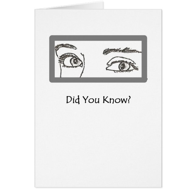 Öga säger allt. hälsningskort (Framsidan)