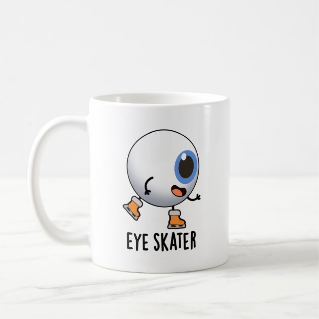 Öga Skater Funny Ice Skating Pun Kaffemugg (Vänster)