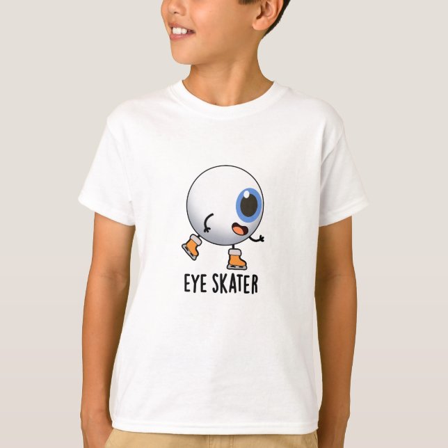 Öga Skater Funny Ice Skating Pun T Shirt (Framsida)